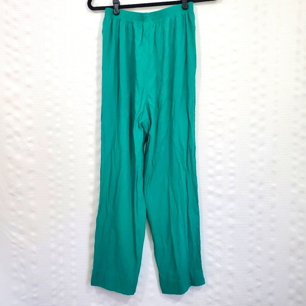 VINTAGE ALFRED DUNNER Wide Leg Palazzo Pants w/ Pocket! Elastic Waist Size 12